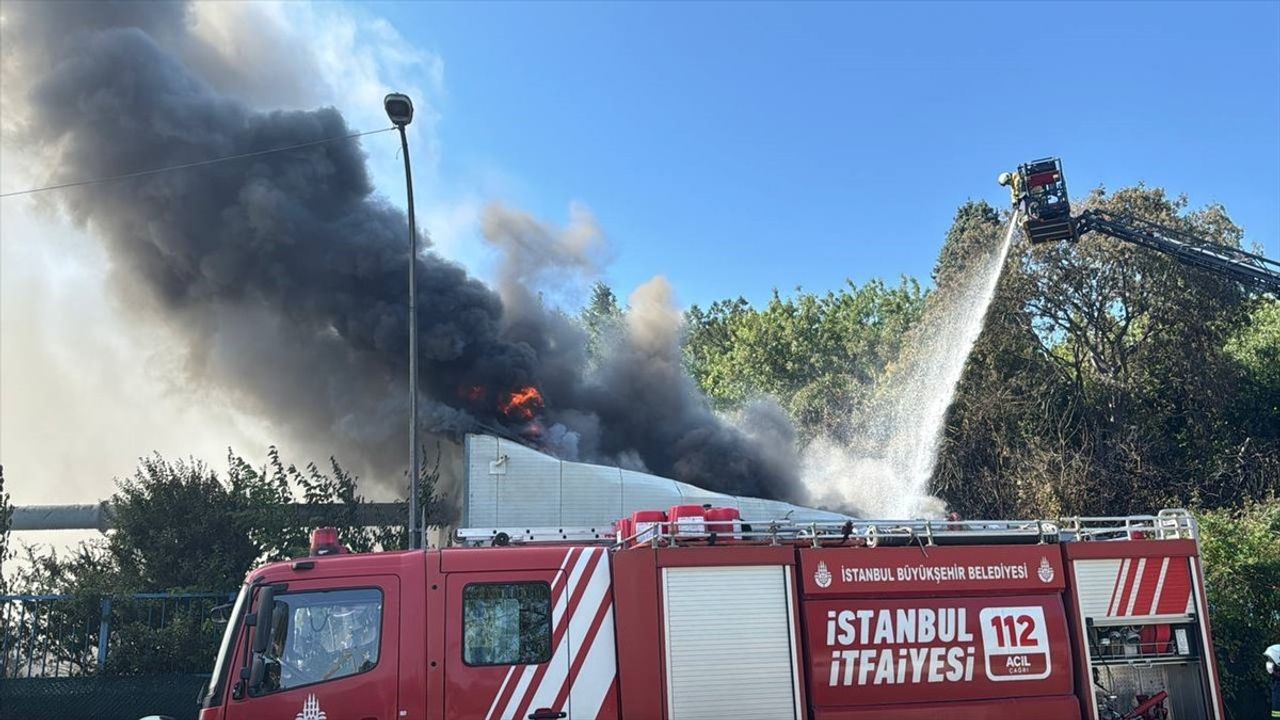 Pendik'teki İSKİ Arıtma Tesisinde Yangın