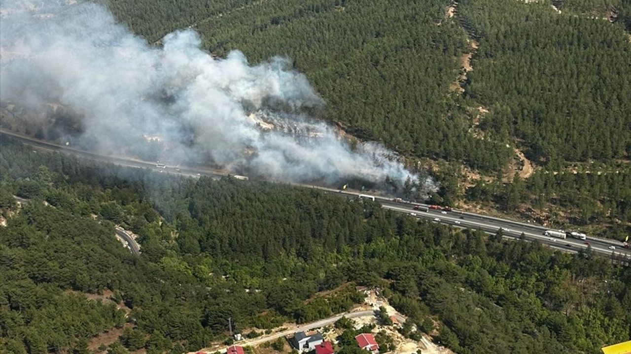 Adana Pozantı'da Orman Yangını: Otoyoldaki Araç Alev Alev