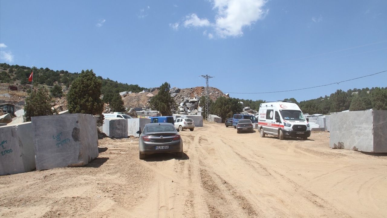 Beyşehir'de Maden Mühendisi Mermer Blok Altında Kaldı