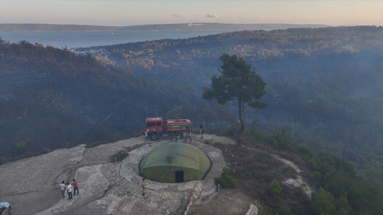 Çanakkale'deki Orman Yangınına Müdahale Devam Ediyor