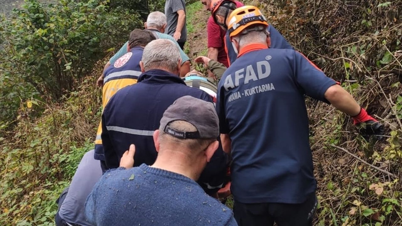 Giresun'da Uçurumdan Düşen Kişi Hastaneye Kaldırıldı