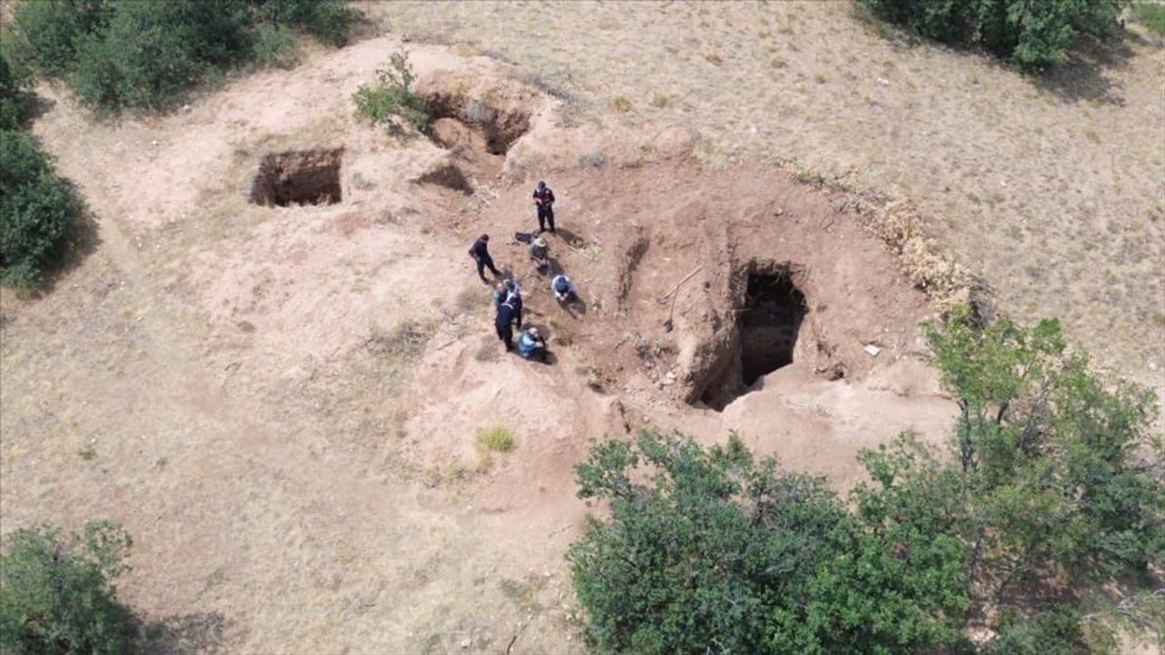 Kayseri'de Dronla Kaçak Kazı Operasyonu