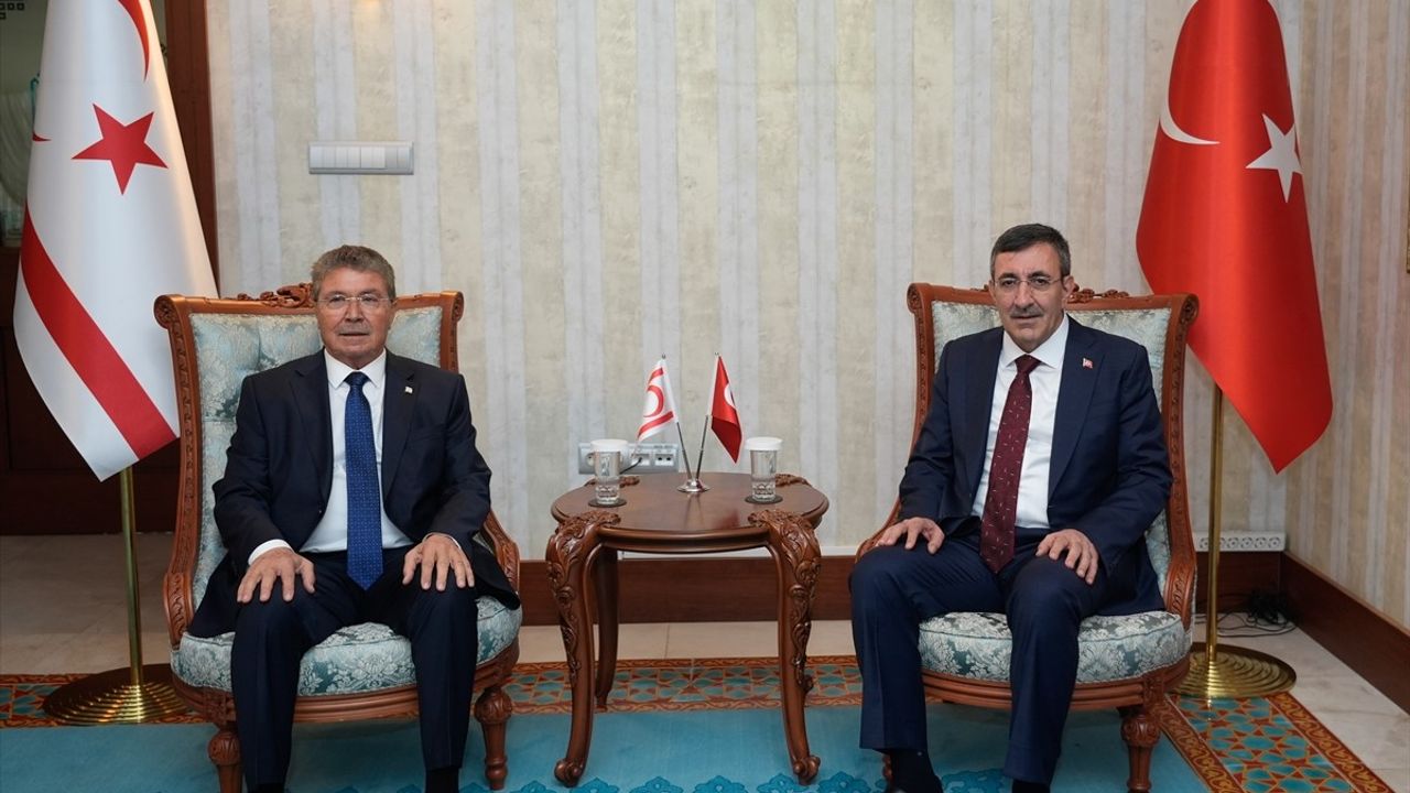 Cumhurbaşkanı Yardımcısı Cevdet Yılmaz, KKTC Başbakanı Ünal Üstel ile Görüştü