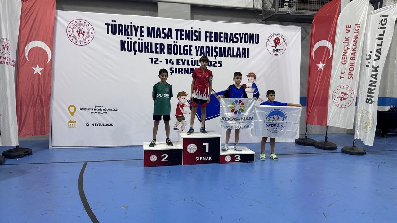 Şırnak'ta Küçükler Masa Tenisi Bölge Şampiyonası Sonuçlandı