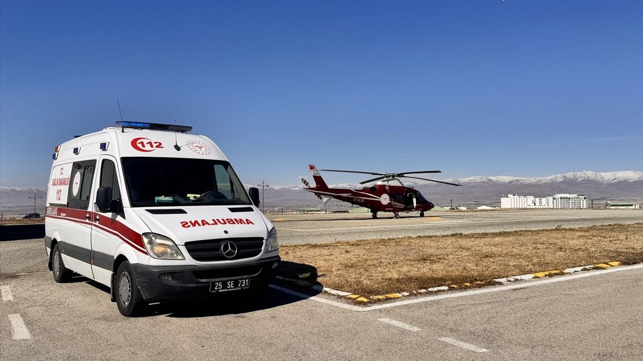 Erzurum'da Acil Durum: Hamile Kadın ve Kalp Krizi Geçiren Hasta Ambulans Helikopterle Kurtarıldı