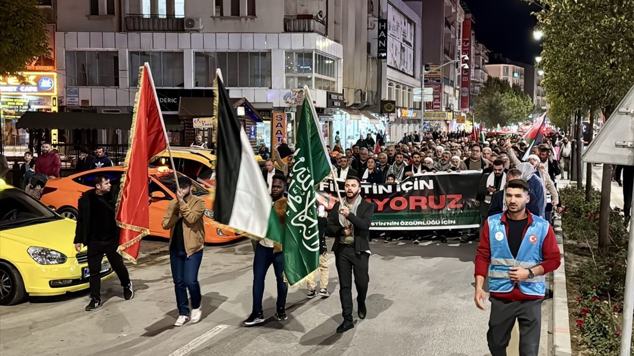 Kırşehir'de Küresel Sumud Filosu'na Destek Gösterisi