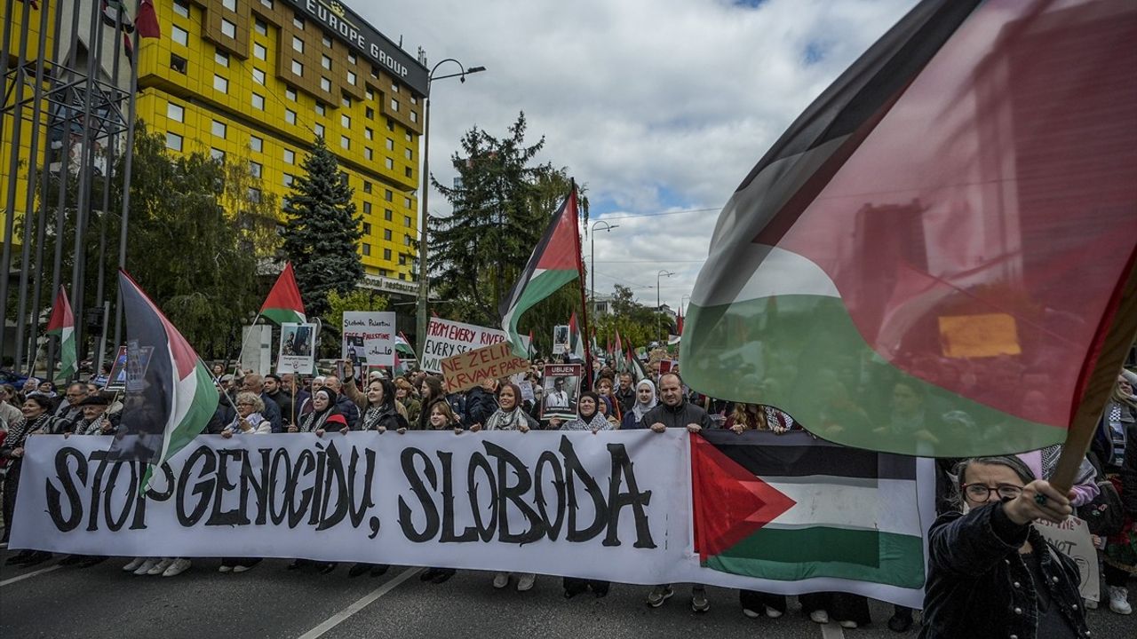 Saraybosna'da Gazze'deki Soykırıma Karşı Protesto