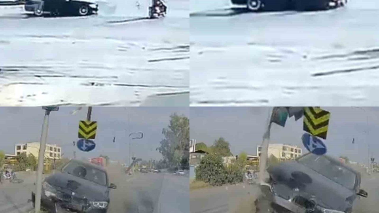 Adana'da Kaza: Kırmızı Işıkta Geçen Otomobil Motosiklete Çarptı