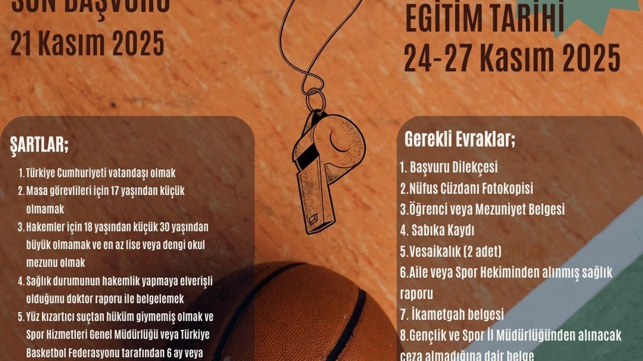 Aydın'da Basketbol Hakemliği Kursu Başlıyor
