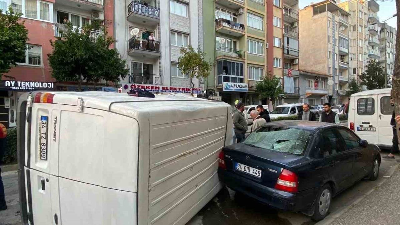 Aydın'da Ticari Araç Takla Attı