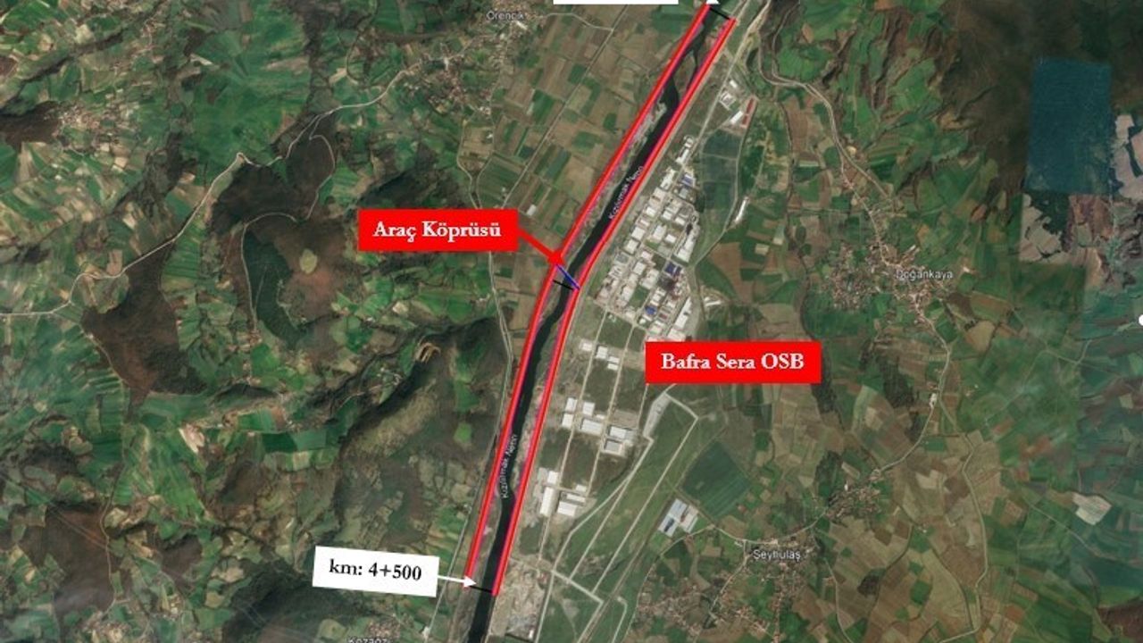 Bafra'da OSB'leri Birleştiren Dev Köprü İnşaatı Hızla İlerliyor