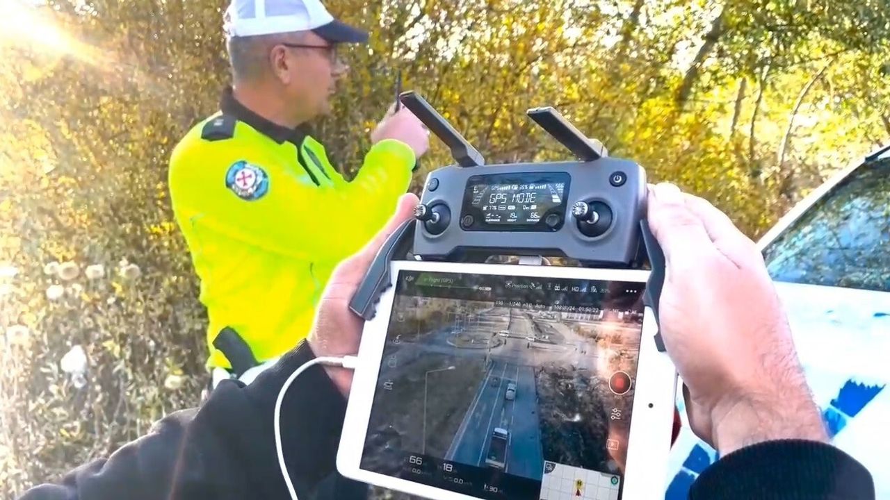 Bayburt'ta Drone Destekli Trafik Denetimi