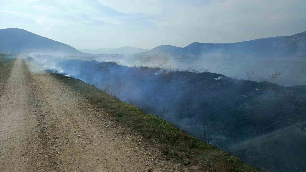 Bucak'ta Sazlık Yangını Kontrol Altına Alındı