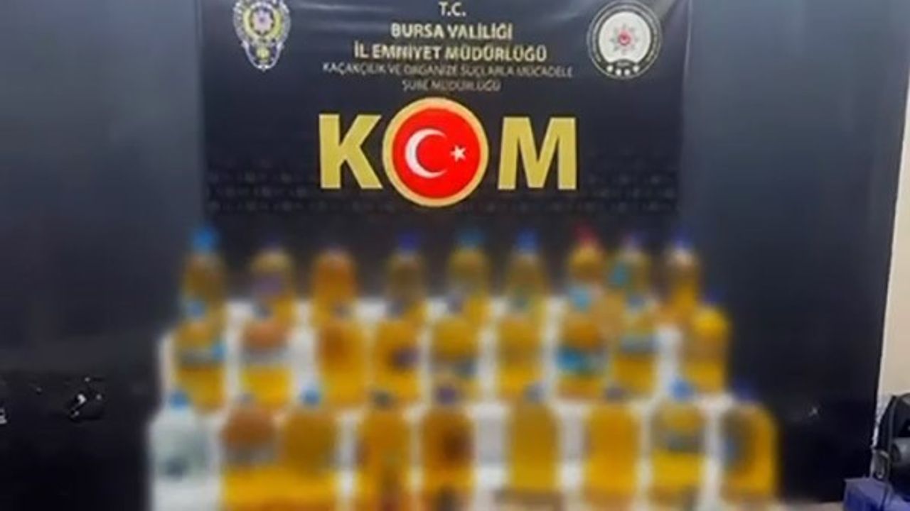 Bursa'da 227 Litre Sahte Alkol Ele Geçirildi