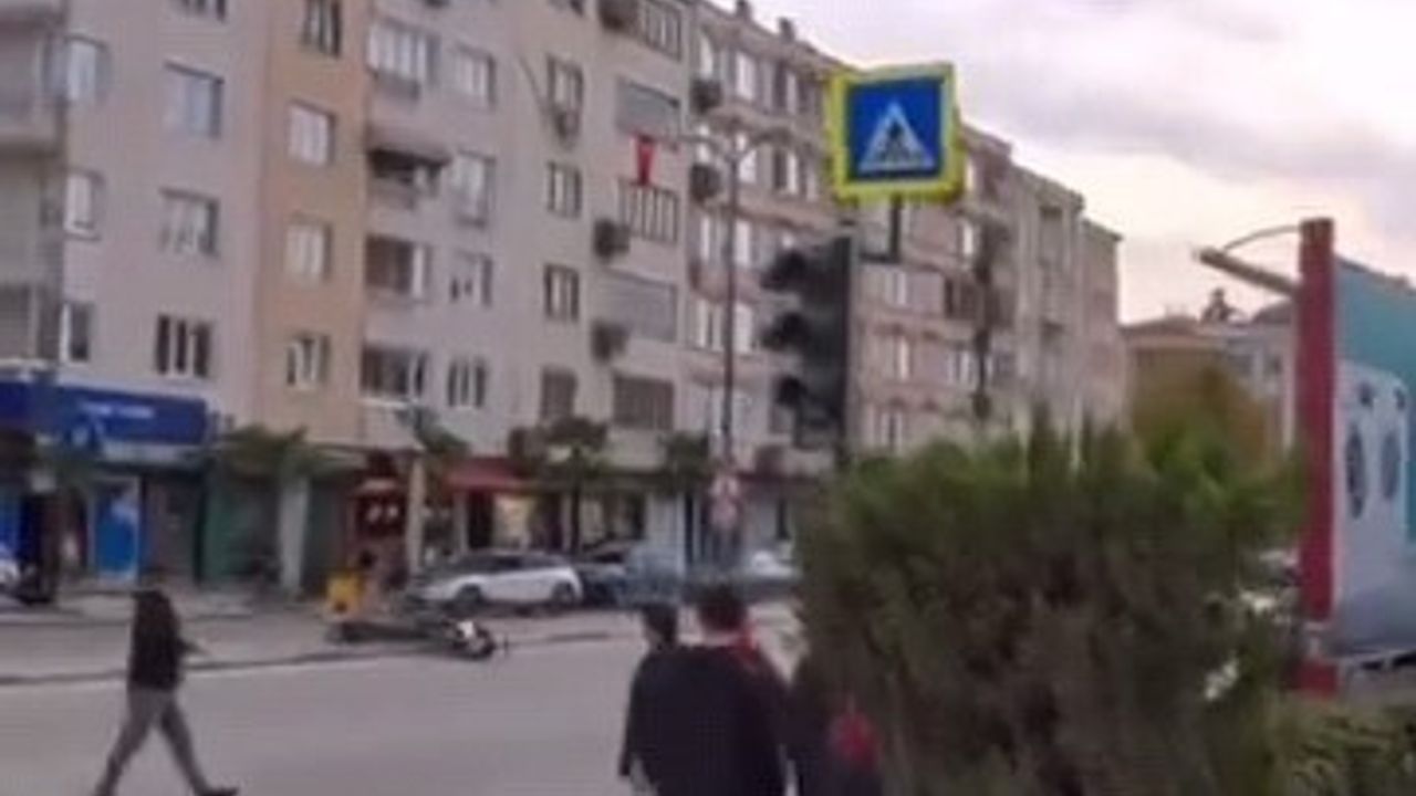 Bursa İnegöl'de Motosiklet Kazası Kask Kamerasına Yansıdı