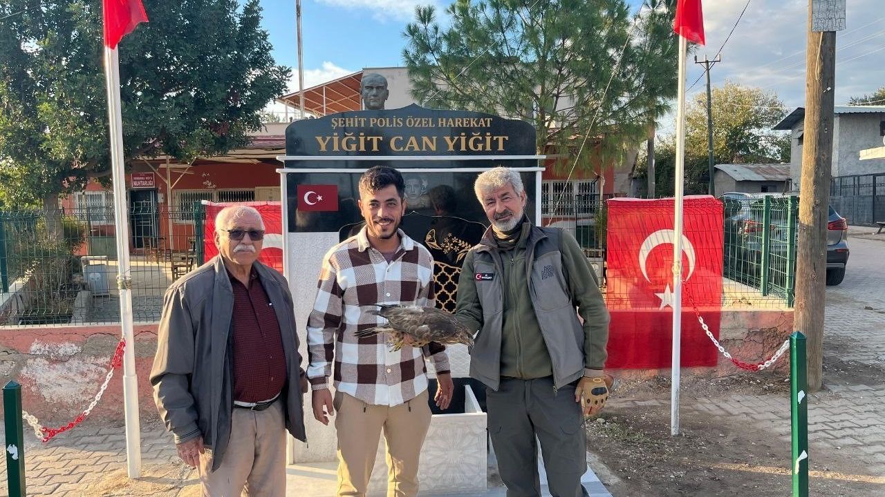 Ceyhan'da Çiftçiden Şahine Yardım