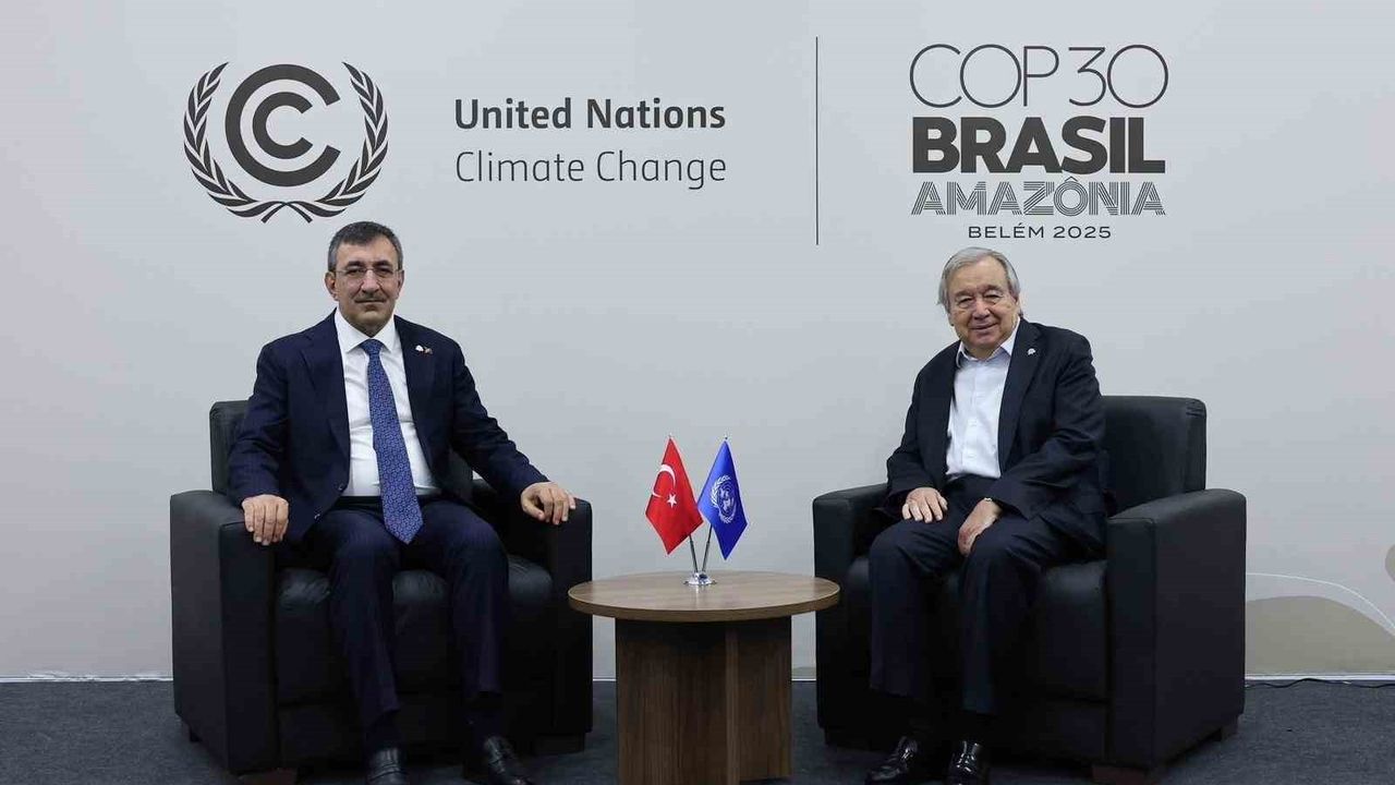 Cumhurbaşkanı Yardımcısı Yılmaz, Guterres ile COP30'da Görüştü