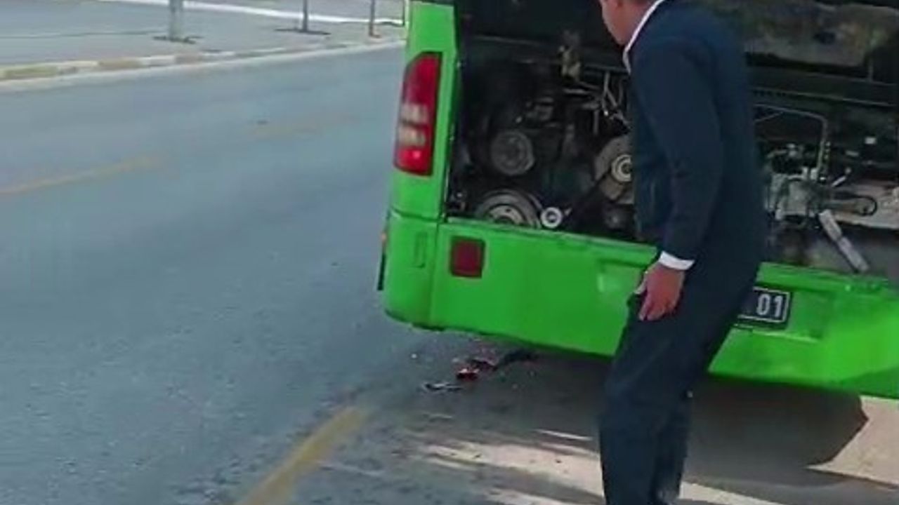 Denizli'de Halk Otobüsünde Yangın