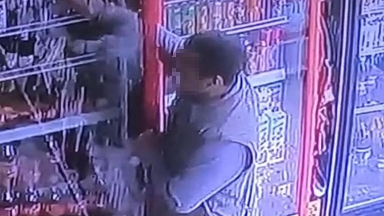 Diyarbakır'da İçki Hırsızlığı Güvenlik Kamerasında