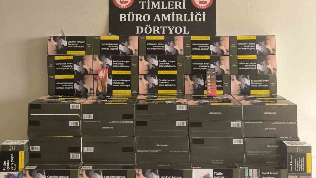 Dörtyol'da 100 Karton Kaçak Makaron Ele Geçirildi