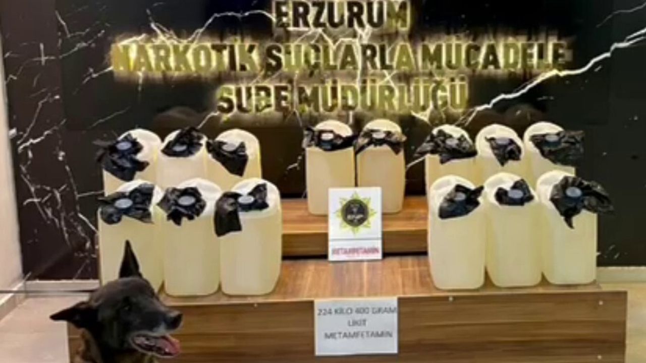 Erzurum'da Uyuşturucu Operasyonu: 224 Kilogram Metamfetamin Ele Geçirildi