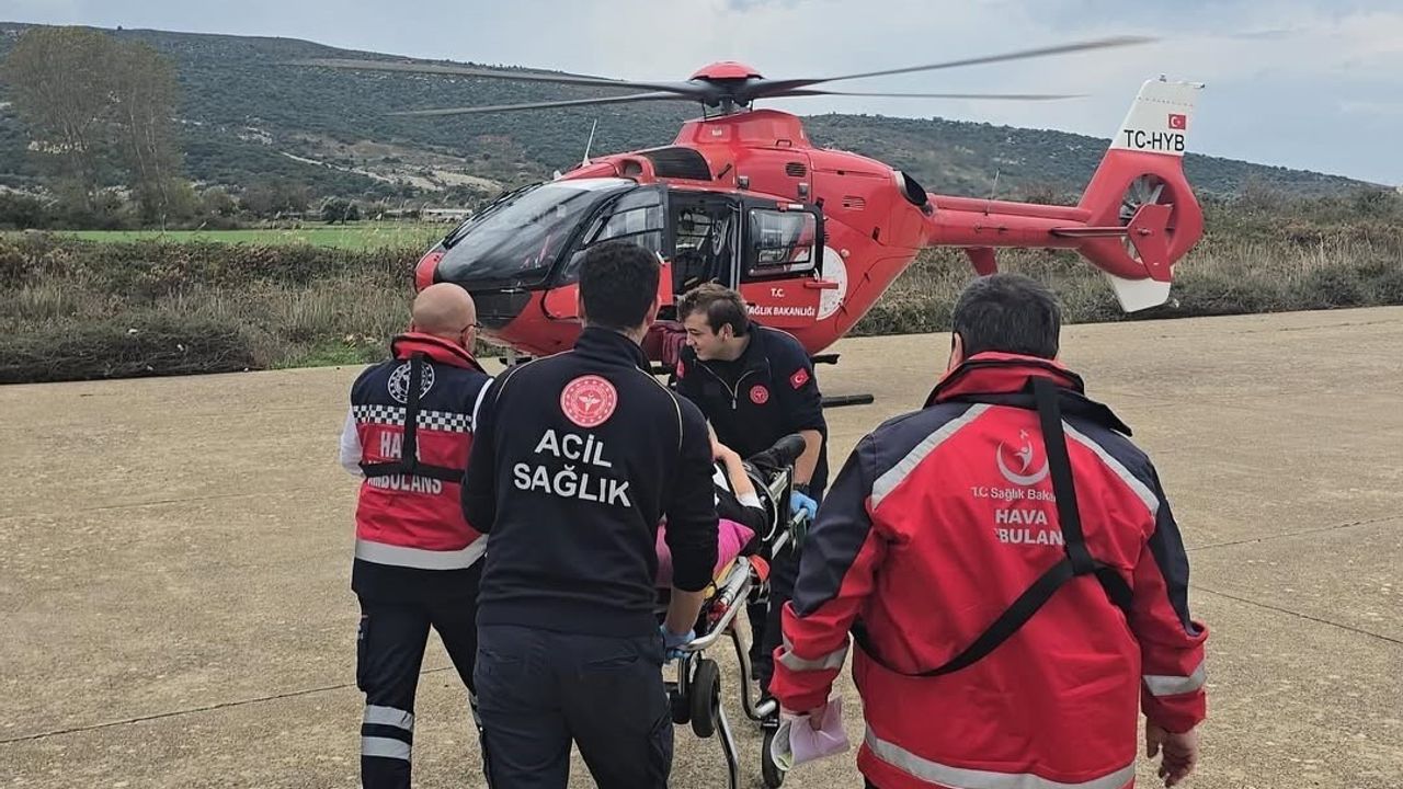 Gökçeada'dan Çanakkale'ye Helikopterle Hasta Sevki