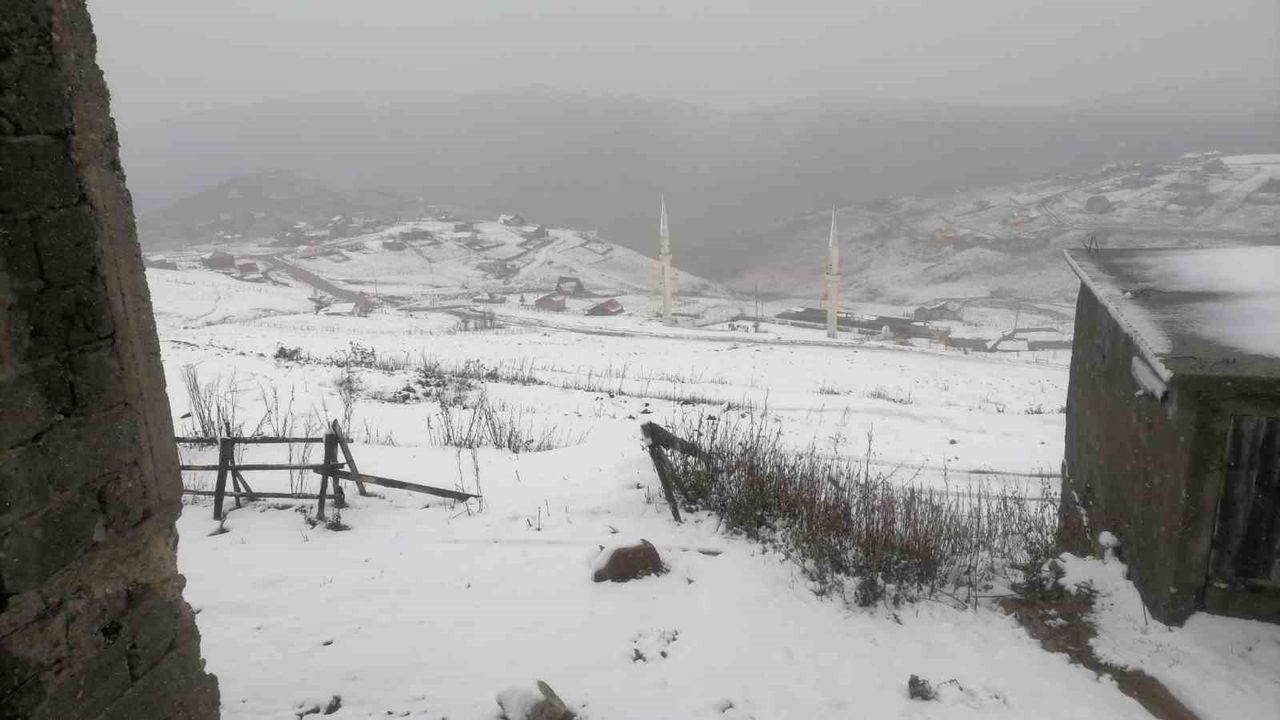 Gümüşhane'de Kadırga Yaylası Beyaza Büründü
