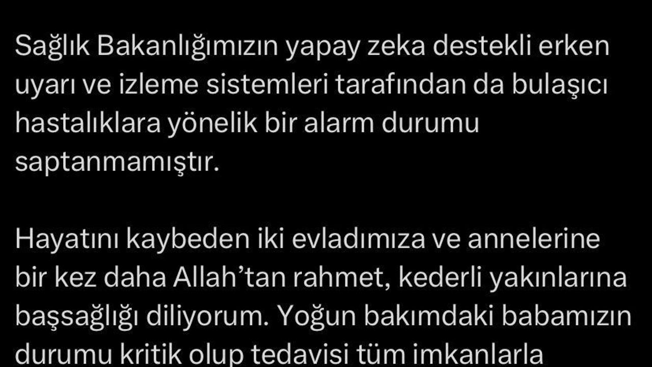 İstanbul'da Gıda Zehirlenmesi Olayı Üzerine Açıklama