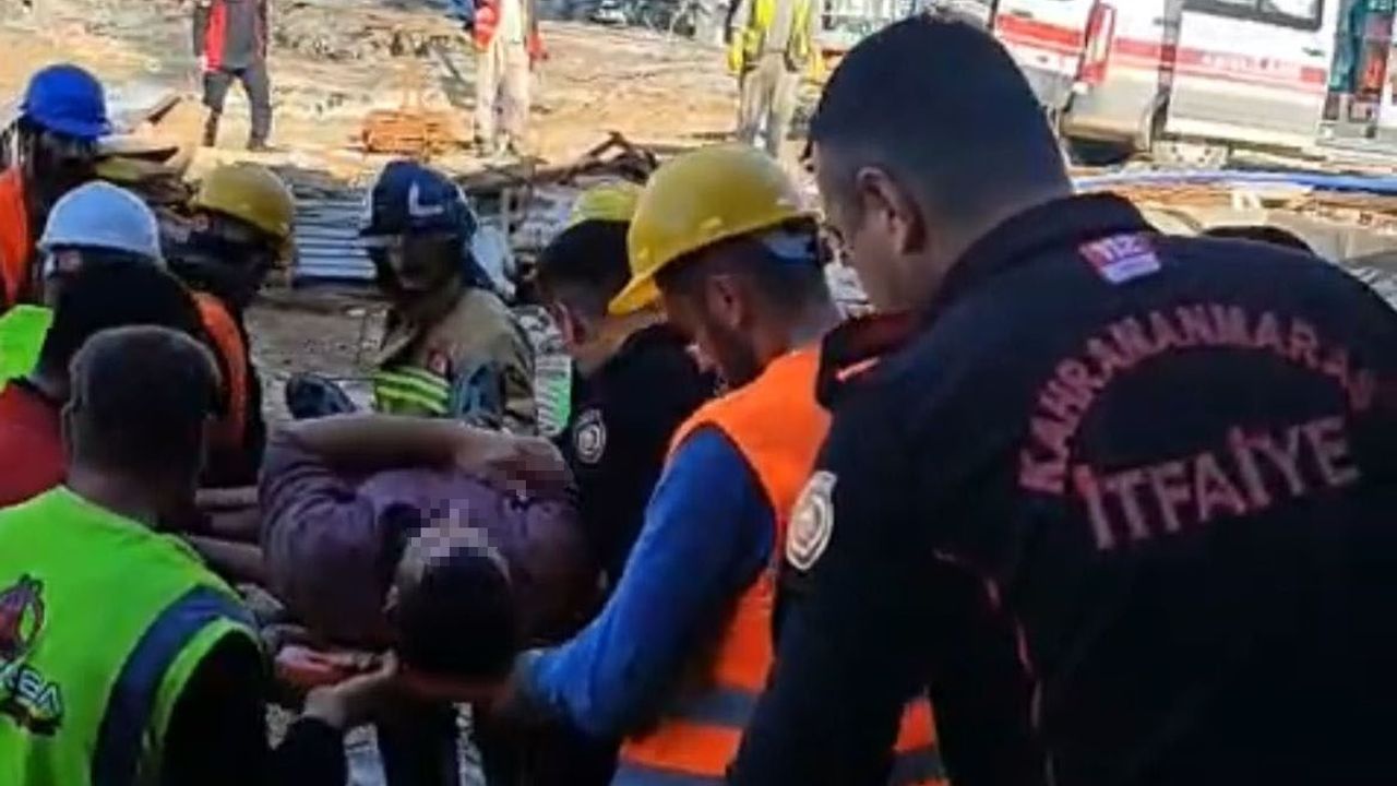 Kahramanmaraş'ta İnşaatta Iskele Çöktü