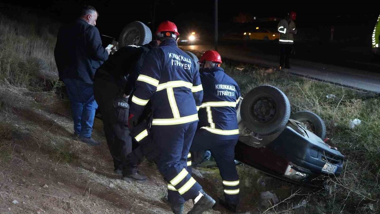 Kırıkkale'de Otomobil Devrildi: 1 Kişi Yaralandı