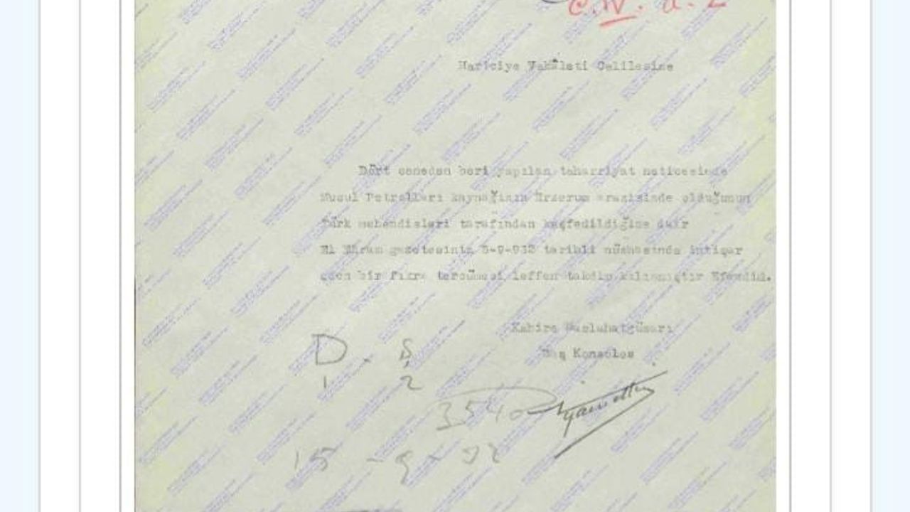 Musul Petrolü Erzurum’dan mı Kaynaklanıyor?