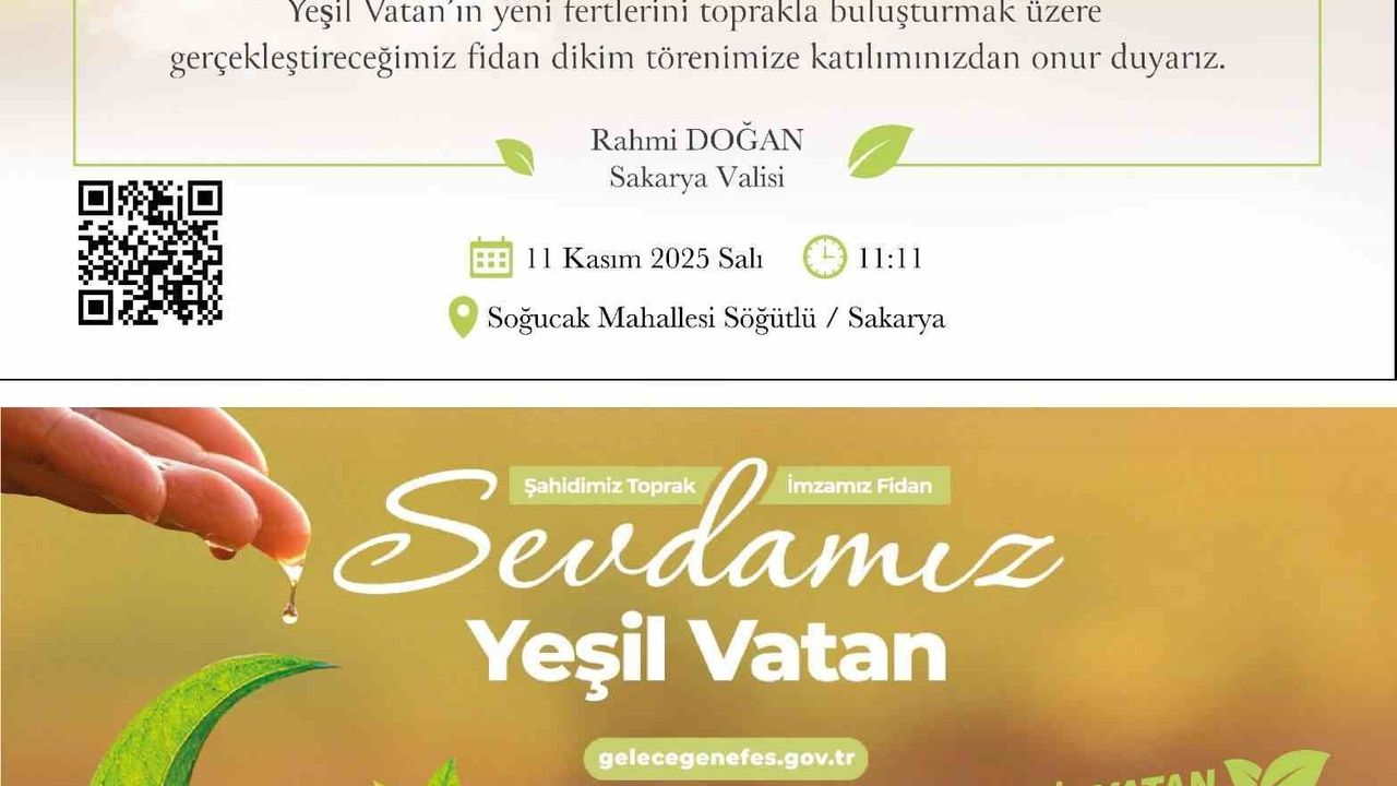 Sakarya'da 11 Kasım Ağaçlandırma Etkinliği Düzenlenecek