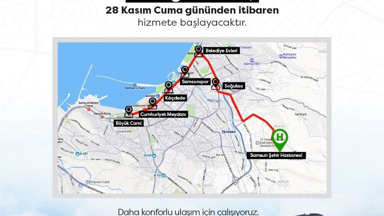 Samsun Şehir Hastanesi ve Yeni Ring Hatları Hizmete Giriyor