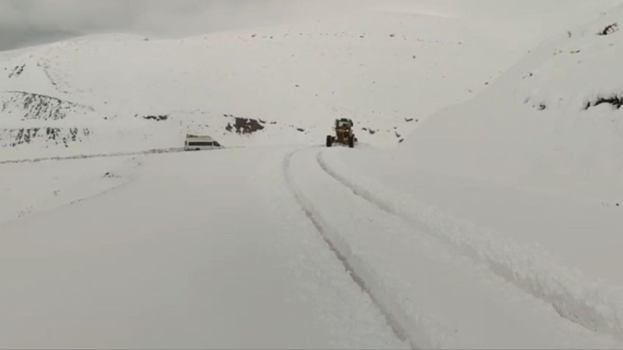 Siirt'te Kar Yağışı Nedeniyle Araçlar Mahsur Kaldı