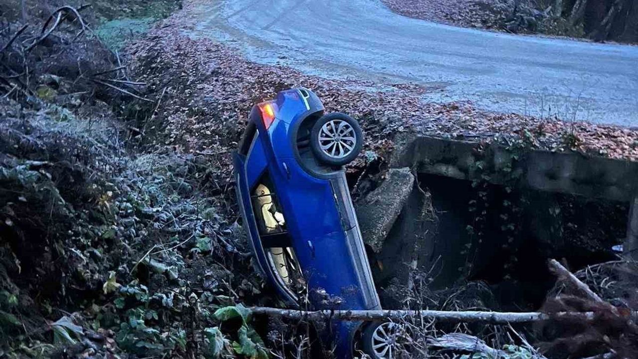 Yedigöller Yolunda Kaza: Sürücü ve Eşi Yaralanmadan Kurtuldu