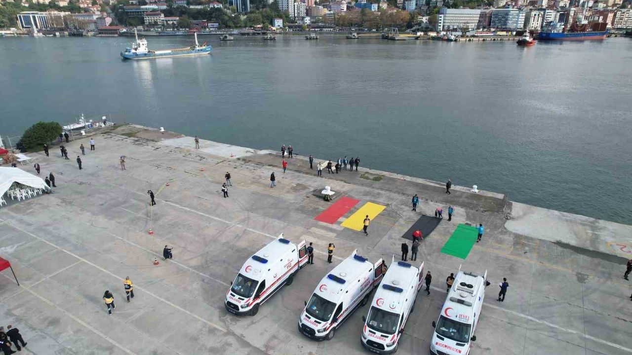 Zonguldak'ta Gemi Kazası Tatbikatı Gerçekleştirildi