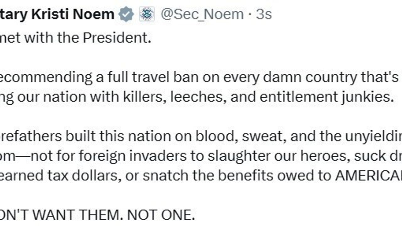 ABD İç Güvenlik Bakanı Kristi Noem'den Seyahat Yasağı Çağrısı