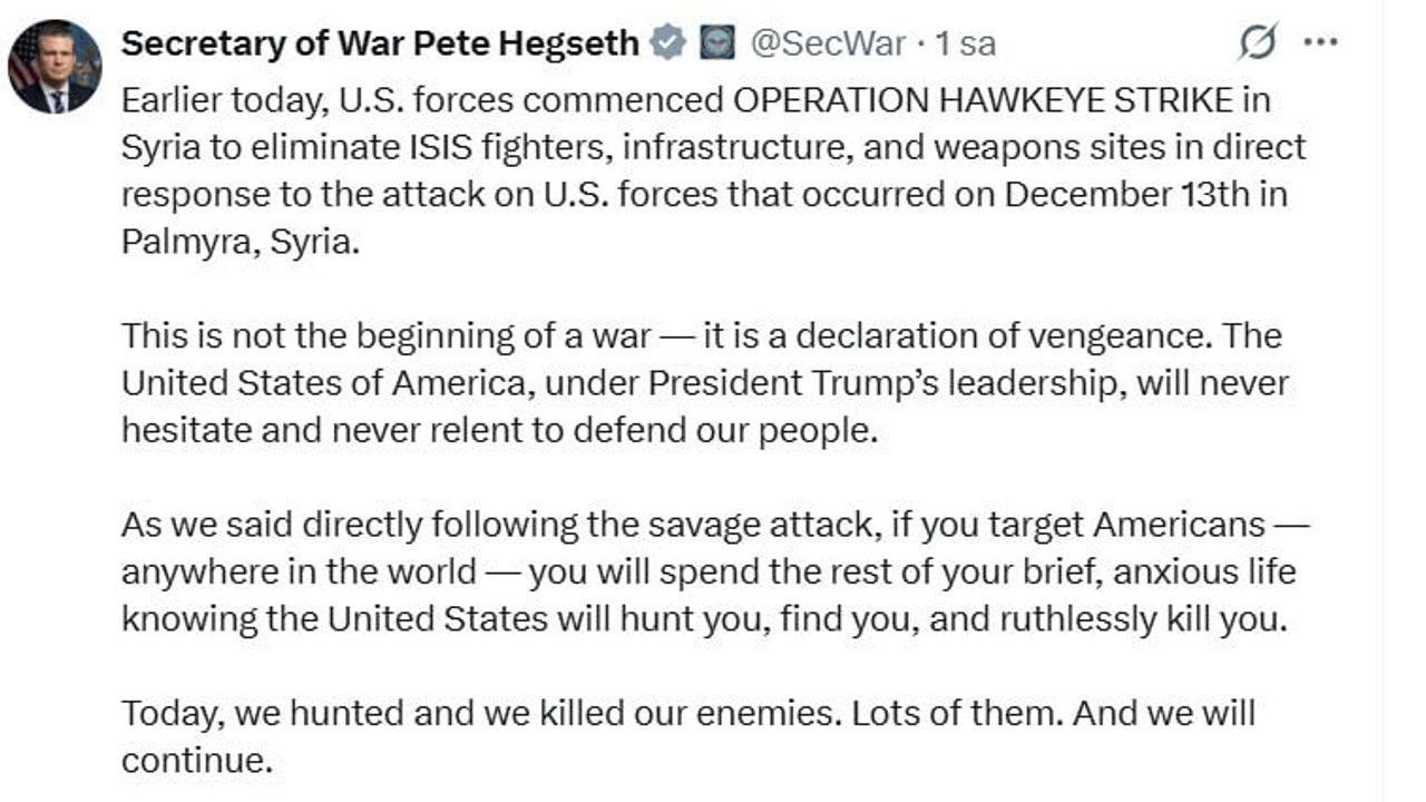 ABD'nin Suriye'deki DEAŞ'a Yönelik Misilleme Operasyonu