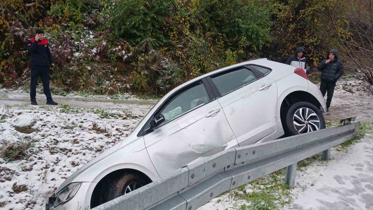 Alaplı'da Yoldan Çıkan Otomobilin Kazası