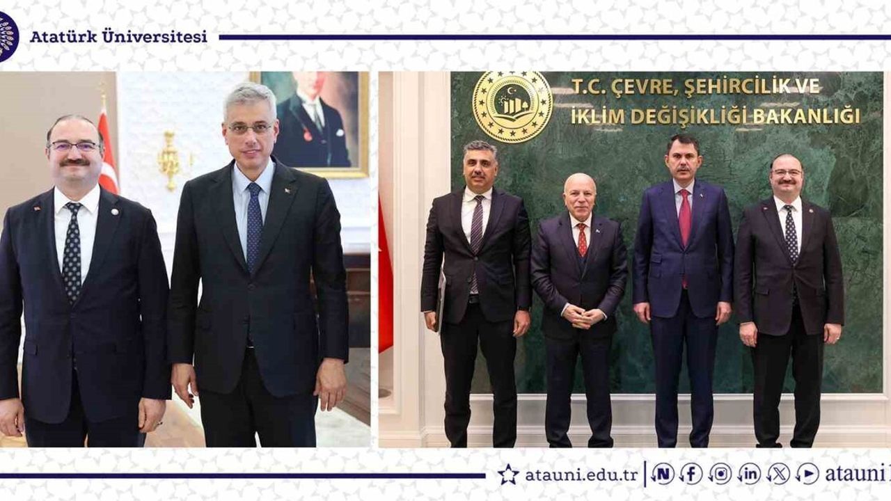 Atatürk Üniversitesi Rektörü Hacımüftüoğlu, Bakanları Ziyaret Etti