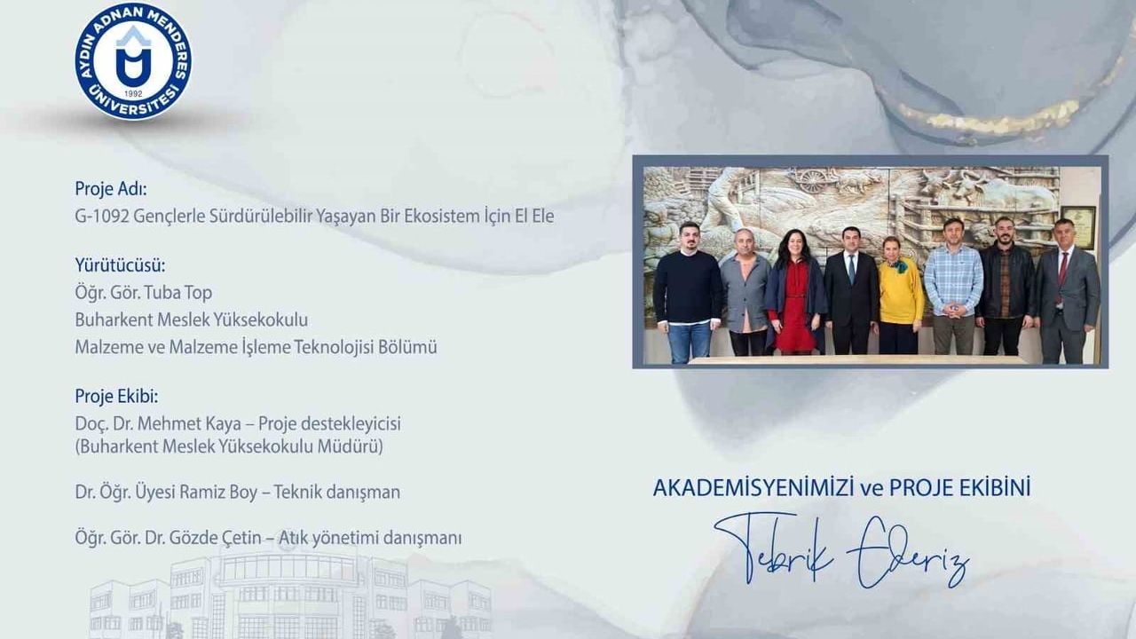 Aydın Adnan Menderes Üniversitesi'nden Sürdürülebilirlik Projesi