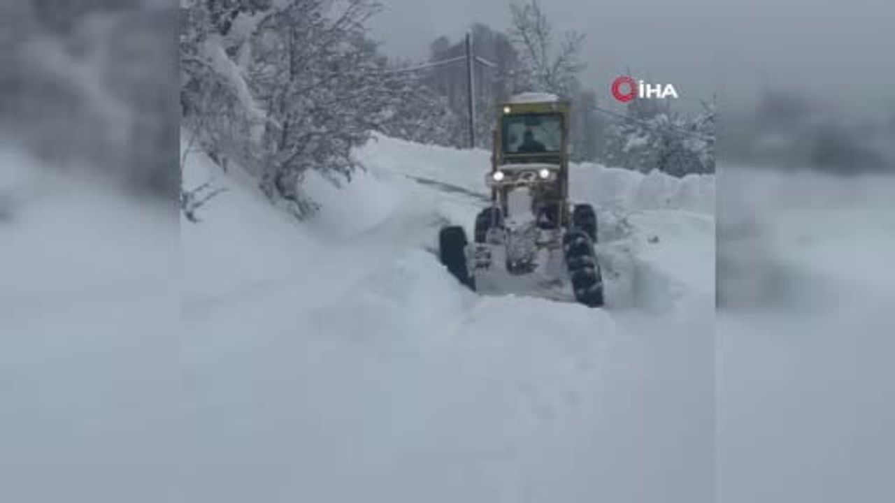 Bartın'da Kar Yağışı 30 Köy Yolunu Kapatı