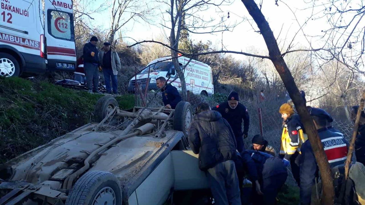 Burdur'da Takla Atan Araçta Bir Yaralı