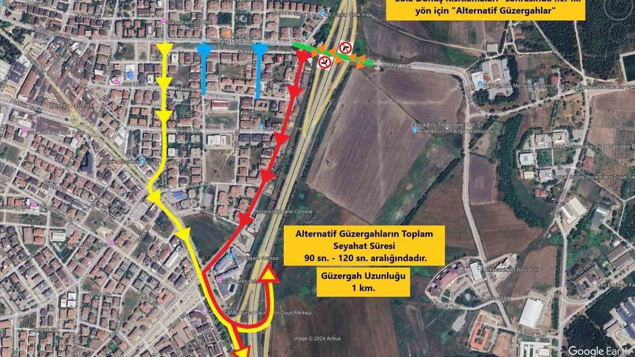 Bursa'da Yeni Trafik Düzeni Uygulanacak