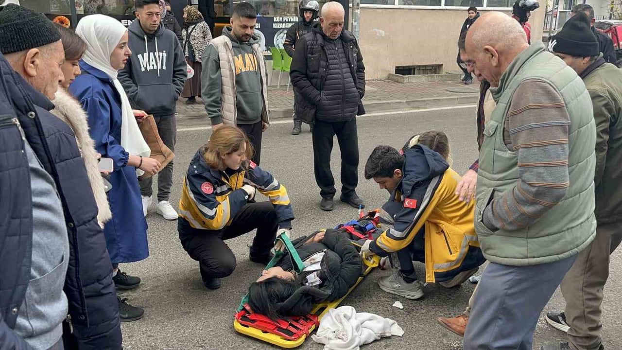 Çorlu'da Yayaya Çarpma Kazası Görüntülendi