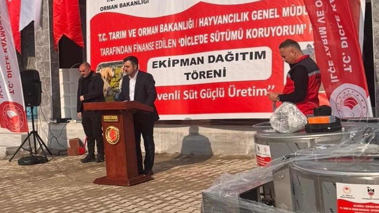 Dicle'de Çiftçilere Yüzde 75 Hibeli Süt Soğutma Tankları Dağıtıldı