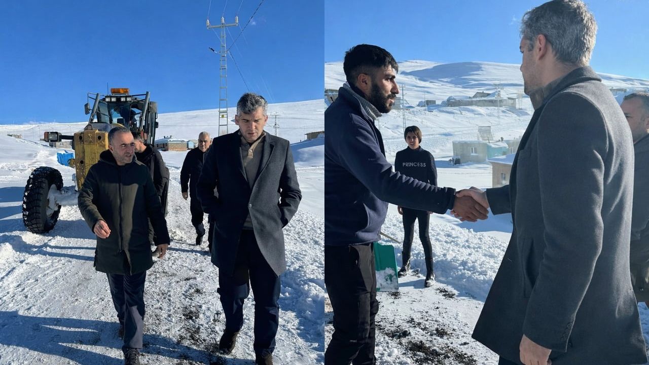 Diyadin'de Kapanan Köy Yolları İçin Çalışmalar Devam Ediyor