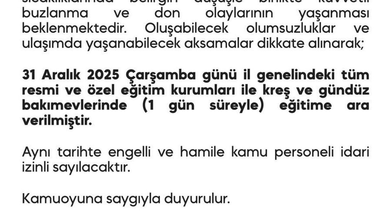 Diyarbakır'da Kar Nedeniyle Eğitim Ara Veriliyor