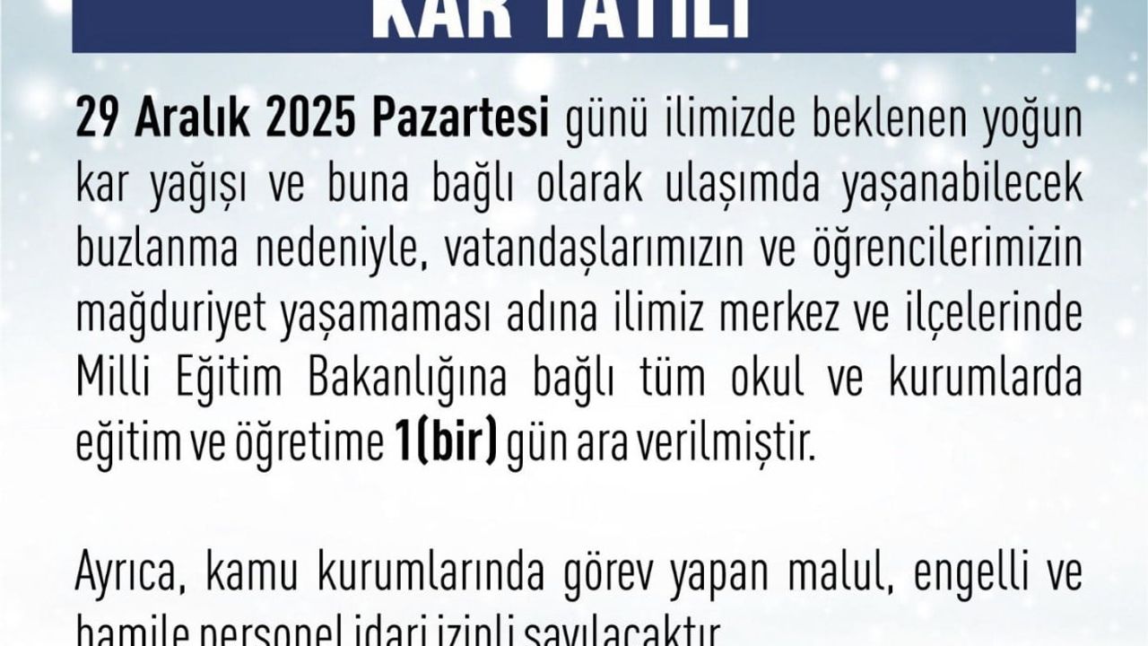 Elazığ'da Eğitime Kar Engeli