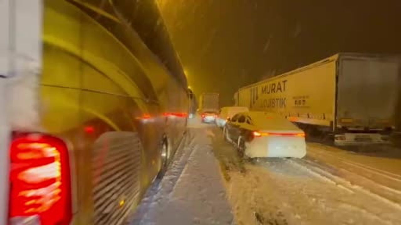 Elazığ'da Kar Yağışı Araçları Yolda Bıraktı